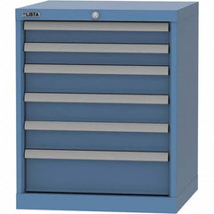LISTA - 6 Drawer, 84 Compartment Bright Blue Steel Modular Storage Cabinet - Exact Tool & Supply