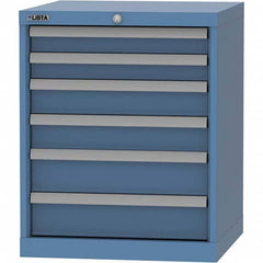 LISTA - 6 Drawer, 84 Compartment Bright Blue Steel Modular Storage Cabinet - Exact Tool & Supply