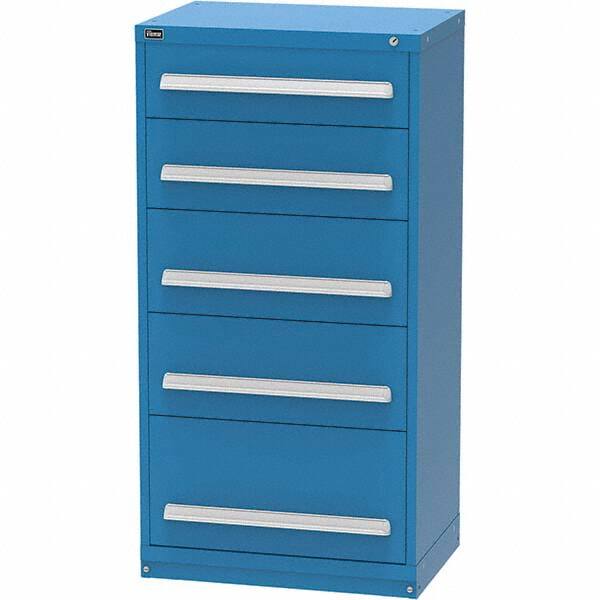 Vidmar - 5 Drawer, 45 Compartment Bright Blue Steel Modular Storage Cabinet - Exact Tool & Supply