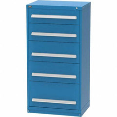 Vidmar - 5 Drawer, 45 Compartment Bright Blue Steel Modular Storage Cabinet - Exact Tool & Supply
