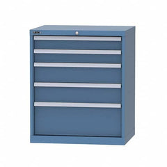 LISTA - 5 Drawer, 124 Compartment Bright Blue Steel Modular Storage Cabinet - Exact Tool & Supply