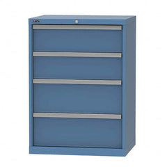 LISTA - 4 Drawer, 124 Compartment Bright Blue Steel Modular Storage Cabinet - Exact Tool & Supply