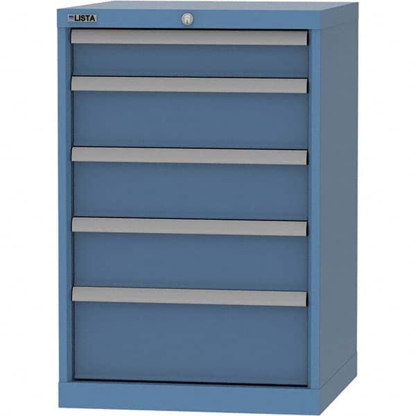 LISTA - 5 Drawer, 84 Compartment Bright Blue Steel Modular Storage Cabinet - Exact Tool & Supply