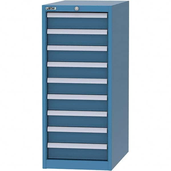 LISTA - 9 Drawer, 45 Compartment Bright Blue Steel Modular Storage Cabinet - Exact Tool & Supply