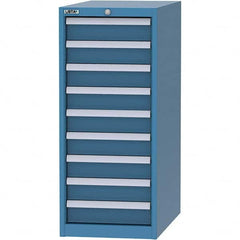 LISTA - 9 Drawer, 45 Compartment Bright Blue Steel Modular Storage Cabinet - Exact Tool & Supply
