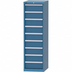 LISTA - 9 Drawer, 216 Compartment Bright Blue Steel Modular Storage Cabinet - Exact Tool & Supply
