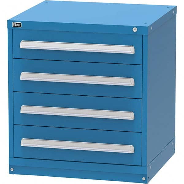 Vidmar - 4 Drawer Bright Blue Steel Modular Storage Cabinet - Exact Tool & Supply