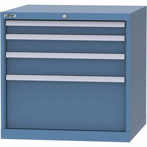 LISTA - 4 Drawer, 45 Compartment Bright Blue Steel Modular Storage Cabinet - Exact Tool & Supply