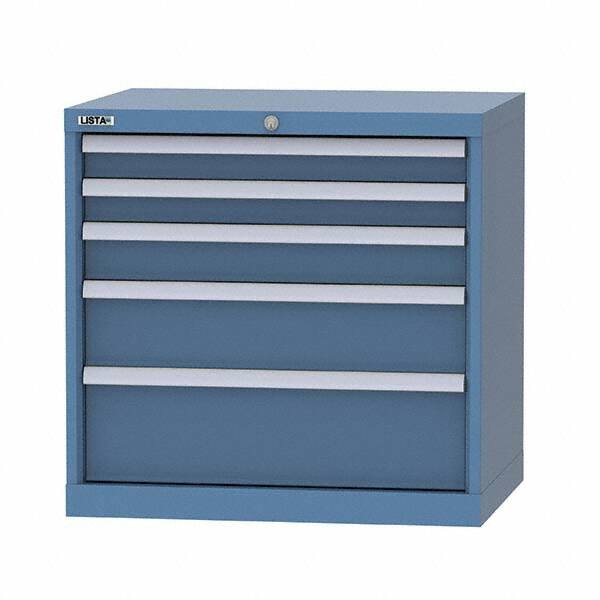 LISTA - 5 Drawer, 124 Compartment Bright Blue Steel Modular Storage Cabinet - Exact Tool & Supply