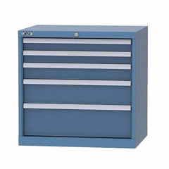 LISTA - 5 Drawer, 124 Compartment Bright Blue Steel Modular Storage Cabinet - Exact Tool & Supply