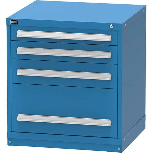 Vidmar - 4 Drawer Bright Blue Steel Modular Storage Cabinet - Exact Tool & Supply