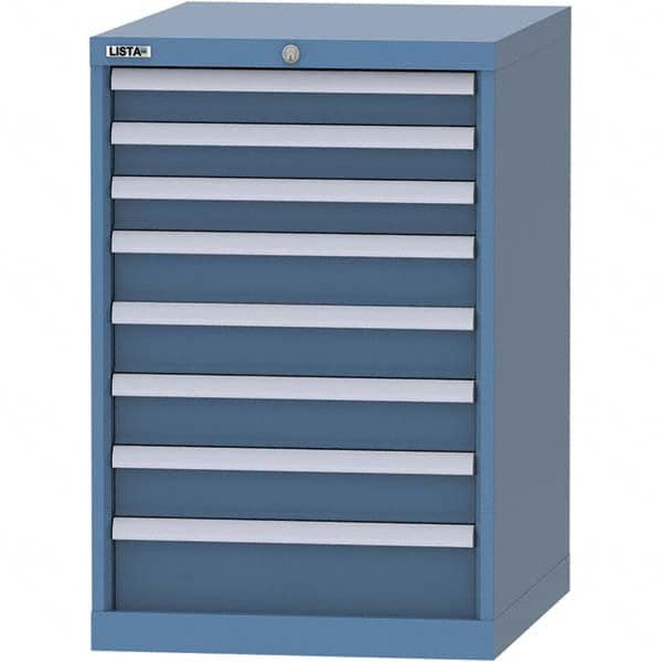 LISTA - 8 Drawer, 99 Compartment Bright Blue Steel Modular Storage Cabinet - Exact Tool & Supply