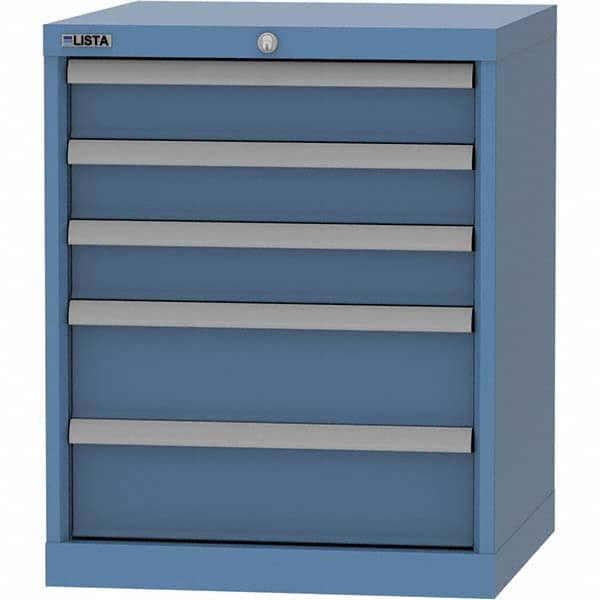 LISTA - 5 Drawer, 84 Compartment Bright Blue Steel Modular Storage Cabinet - Exact Tool & Supply