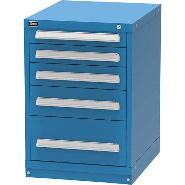 Vidmar - 5 Drawer, 45 Compartment Bright Blue Steel Modular Storage Cabinet - Exact Tool & Supply