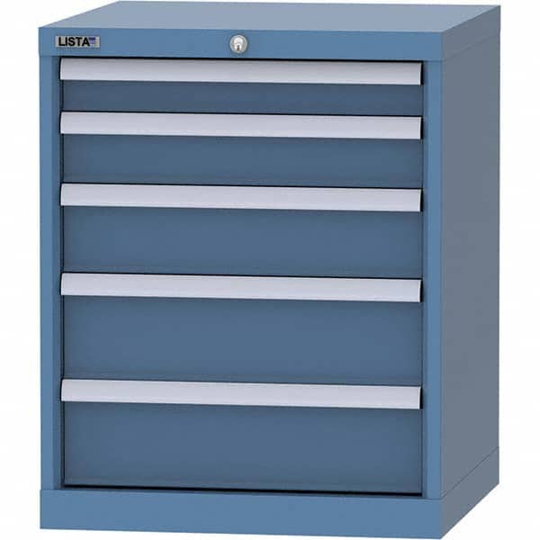 LISTA - 5 Drawer, 84 Compartment Bright Blue Steel Modular Storage Cabinet - Exact Tool & Supply