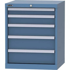 LISTA - 5 Drawer, 84 Compartment Bright Blue Steel Modular Storage Cabinet - Exact Tool & Supply