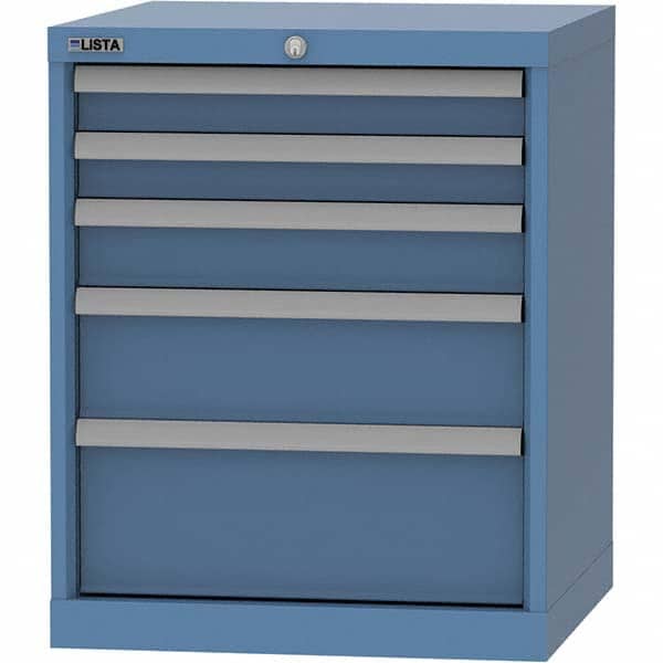 LISTA - 5 Drawer, 84 Compartment Bright Blue Steel Modular Storage Cabinet - Exact Tool & Supply
