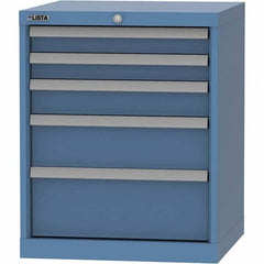LISTA - 5 Drawer, 84 Compartment Bright Blue Steel Modular Storage Cabinet - Exact Tool & Supply