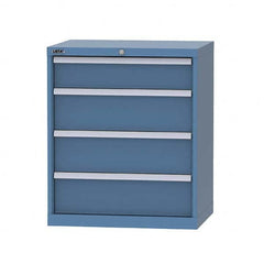 LISTA - 4 Drawer, 124 Compartment Bright Blue Steel Modular Storage Cabinet - Exact Tool & Supply