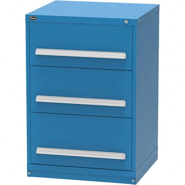 Vidmar - 3 Drawer, 124 Compartment Bright Blue Steel Modular Storage Cabinet - Exact Tool & Supply