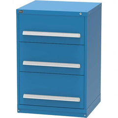 Vidmar - 3 Drawer, 124 Compartment Bright Blue Steel Modular Storage Cabinet - Exact Tool & Supply