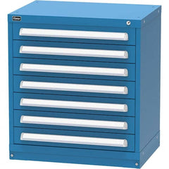 Vidmar - 7 Drawer, 45 Compartment Bright Blue Steel Modular Storage Cabinet - Exact Tool & Supply