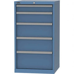 LISTA - 5 Drawer, 84 Compartment Bright Blue Steel Modular Storage Cabinet - Exact Tool & Supply
