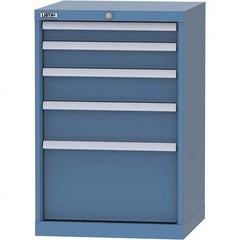 LISTA - 5 Drawer, 84 Compartment Bright Blue Steel Modular Storage Cabinet - Exact Tool & Supply