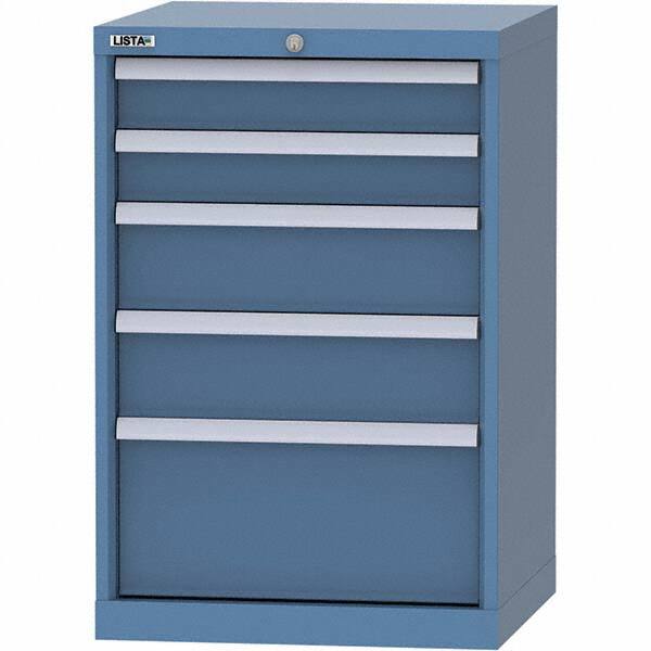 LISTA - 5 Drawer, 84 Compartment Bright Blue Steel Modular Storage Cabinet - Exact Tool & Supply