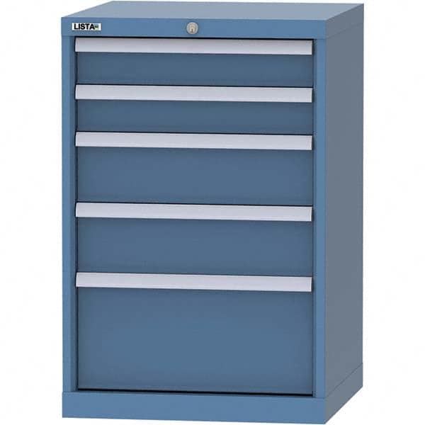 LISTA - 5 Drawer, 84 Compartment Bright Blue Steel Modular Storage Cabinet - Exact Tool & Supply