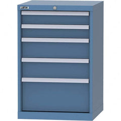 LISTA - 5 Drawer, 84 Compartment Bright Blue Steel Modular Storage Cabinet - Exact Tool & Supply