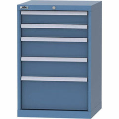LISTA - 5 Drawer, 84 Compartment Bright Blue Steel Modular Storage Cabinet - Exact Tool & Supply