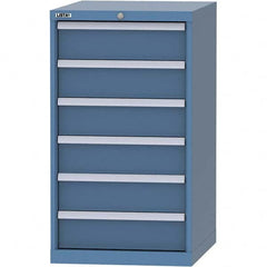 LISTA - 6 Drawer, 99 Compartment Bright Blue Steel Modular Storage Cabinet - Exact Tool & Supply