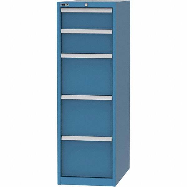 LISTA - 5 Drawer, 45 Compartment Bright Blue Steel Modular Storage Cabinet - Exact Tool & Supply