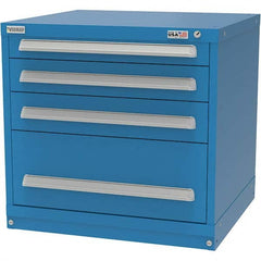 Vidmar - 4 Drawer, 344 Compartment Bright Blue Steel Modular Storage Cabinet - Exact Tool & Supply