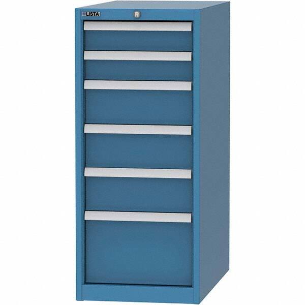 LISTA - 6 Drawer, 45 Compartment Bright Blue Steel Modular Storage Cabinet - Exact Tool & Supply