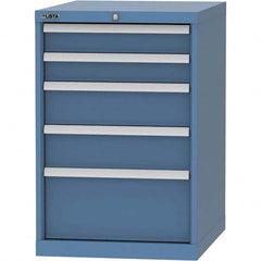 LISTA - 5 Drawer, 99 Compartment Bright Blue Steel Modular Storage Cabinet - Exact Tool & Supply