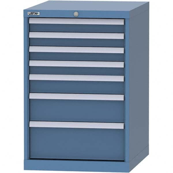 LISTA - 7 Drawer, 99 Compartment Bright Blue Steel Modular Storage Cabinet - Exact Tool & Supply