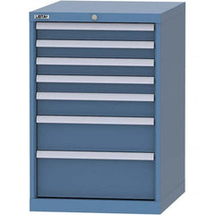 LISTA - 7 Drawer, 99 Compartment Bright Blue Steel Modular Storage Cabinet - Exact Tool & Supply