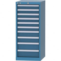 LISTA - 10 Drawer, 216 Compartment Bright Blue Steel Modular Storage Cabinet - Exact Tool & Supply