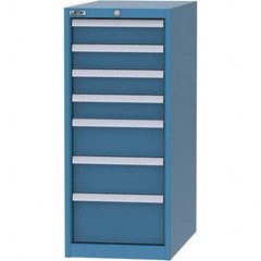 LISTA - 7 Drawer, 45 Compartment Bright Blue Steel Modular Storage Cabinet - Exact Tool & Supply