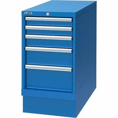 LISTA - 5 Drawer, 24 Compartment Bright Blue Steel Modular Storage Cabinet - Exact Tool & Supply