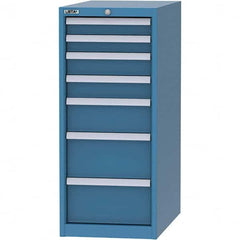 LISTA - 7 Drawer, 45 Compartment Bright Blue Steel Modular Storage Cabinet - Exact Tool & Supply