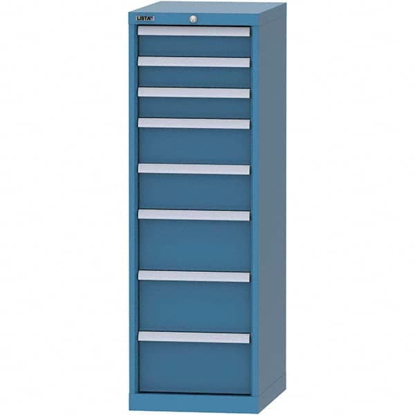 LISTA - 8 Drawer, 216 Compartment Bright Blue Steel Modular Storage Cabinet - Exact Tool & Supply