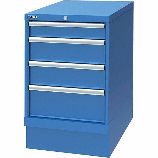 LISTA - 4 Drawer, 29 Compartment Bright Blue Steel Modular Storage Cabinet - Exact Tool & Supply