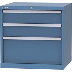LISTA - 3 Drawer, 45 Compartment Bright Blue Steel Modular Storage Cabinet - Exact Tool & Supply