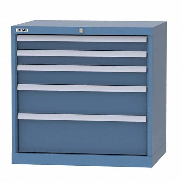 LISTA - 4 Drawer, 124 Compartment Bright Blue Steel Modular Storage Cabinet - Exact Tool & Supply
