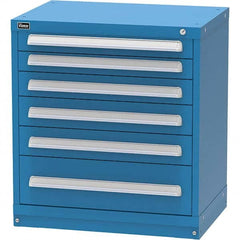 Vidmar - 6 Drawer, 45 Compartment Bright Blue Steel Modular Storage Cabinet - Exact Tool & Supply