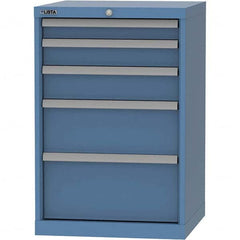 LISTA - 5 Drawer, 84 Compartment Bright Blue Steel Modular Storage Cabinet - Exact Tool & Supply