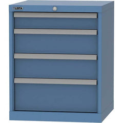 LISTA - 4 Drawer, 84 Compartment Bright Blue Steel Modular Storage Cabinet - Exact Tool & Supply